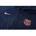 Барселона костюм спортивный темно-синий с капюшоном 2025/26