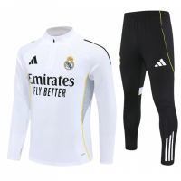 Реал Мадрид детский тренировочный костюм белый с черным 2025/26