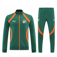 Сборная Кот-д’Ивуара костюм спортивный на длинной молнии зелёный с оранжевыми элементами 2025/26 Сборная Кот-д’Ивуара костюм спортивный на длинной молнии зелёный с оранжевыми элементами 2025/26