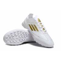 Сороконожки Adidas F50 белые с золотым